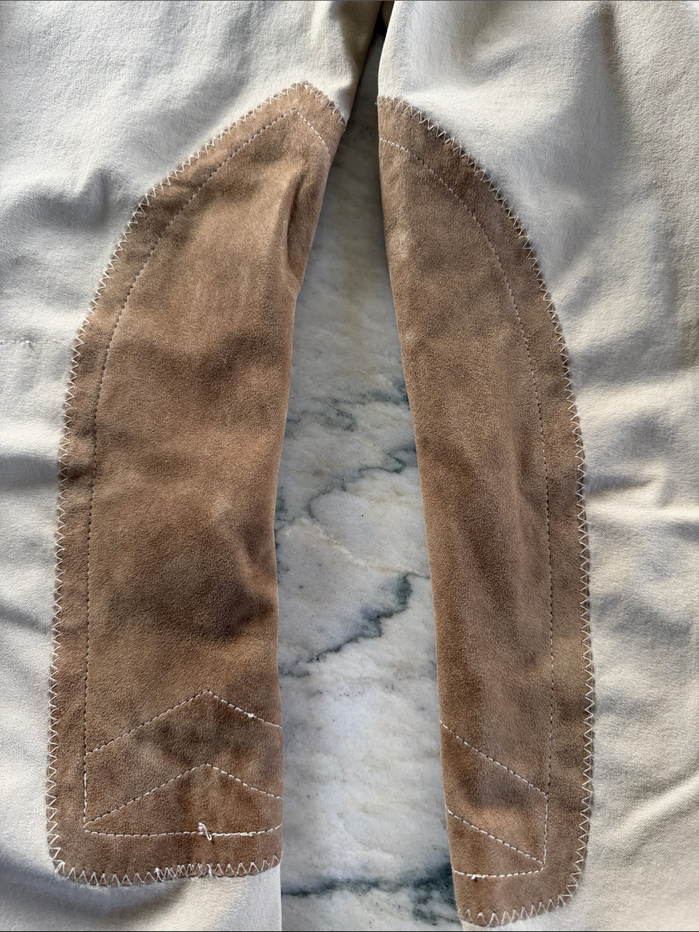 Tailored Sportsman Beige Riding Breeches with Suede Knee Patches - Size 26 - Picture 5 of 10